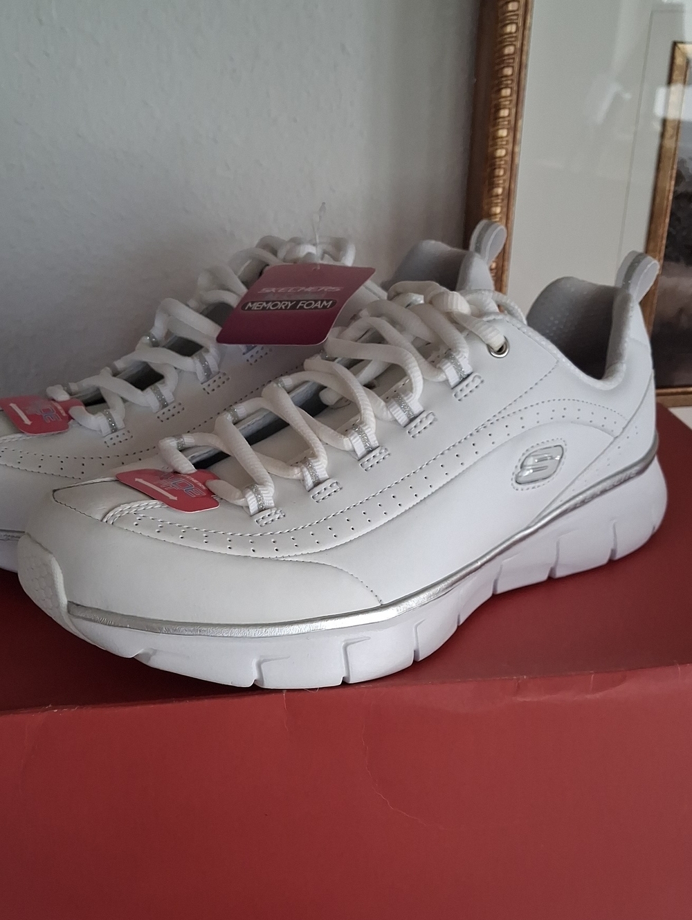 Skechers Women's White Casual Slip-On Sneakers